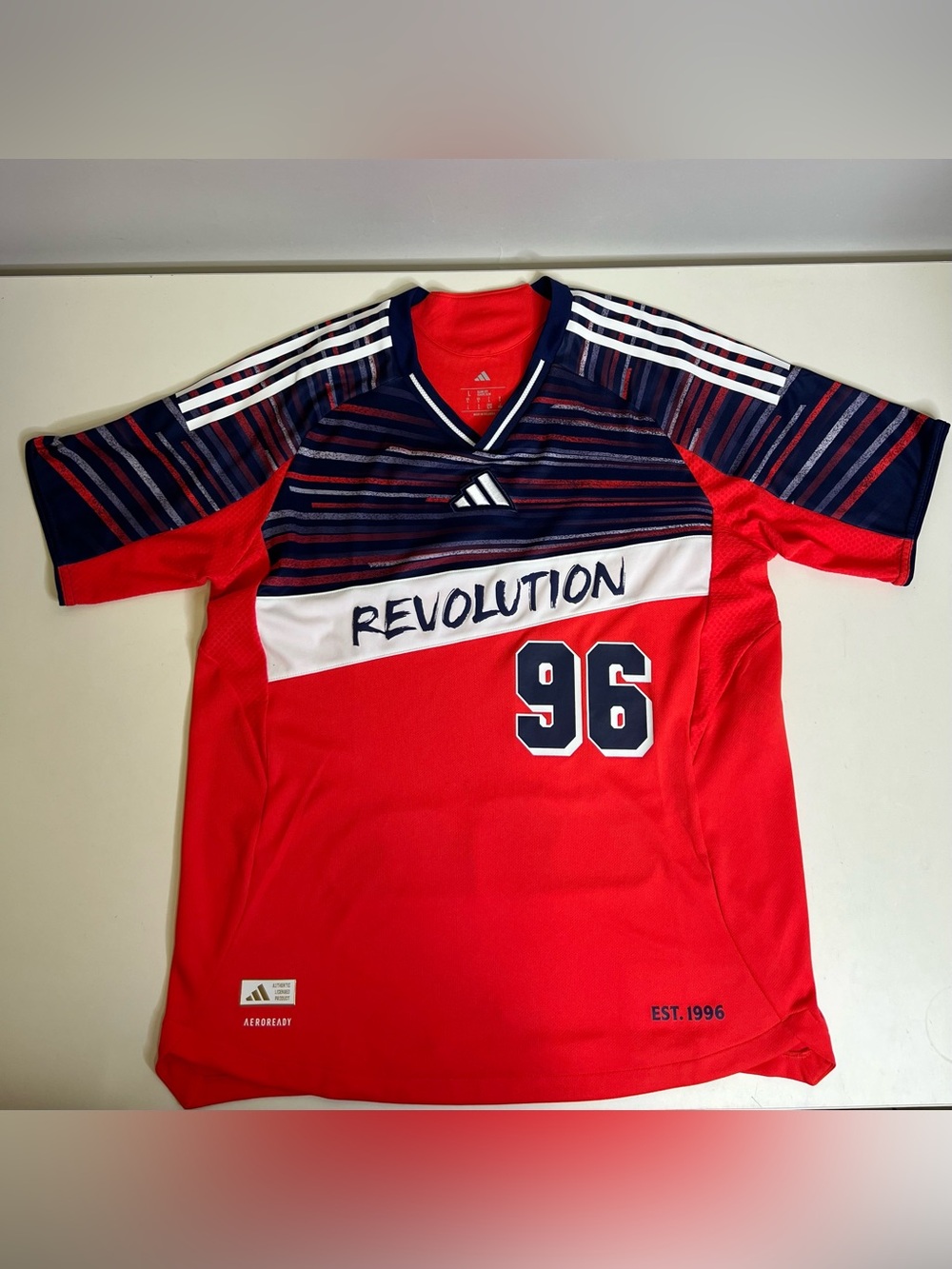Men's New England Revolution adidas Red 2025 Third Authentic Jersey - Large Slim - Picture 2 of 7